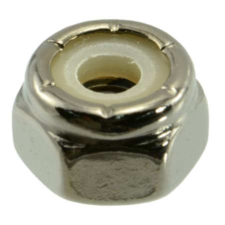 Midwest Fastener Nylon Insert Lock Nut, #8-32, Steel, Black Chrome, 12 PK 34121